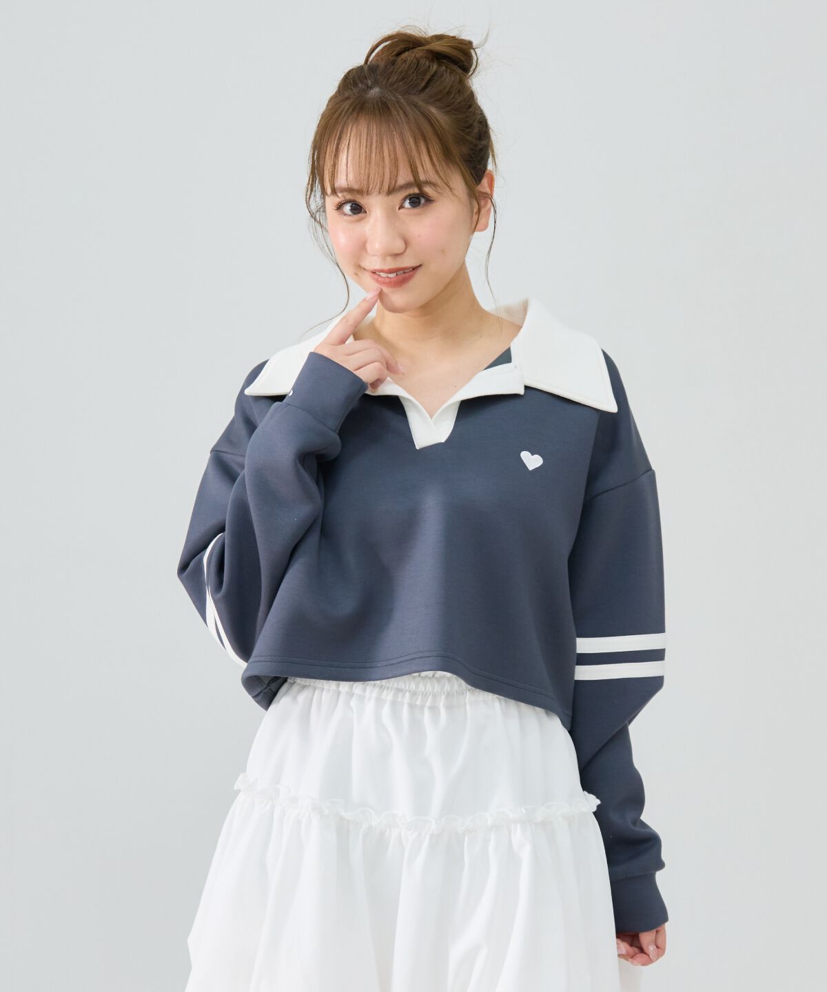 REDYAZEL「ハート刺繍ラガートップス」|Tシャツ・カットソー|