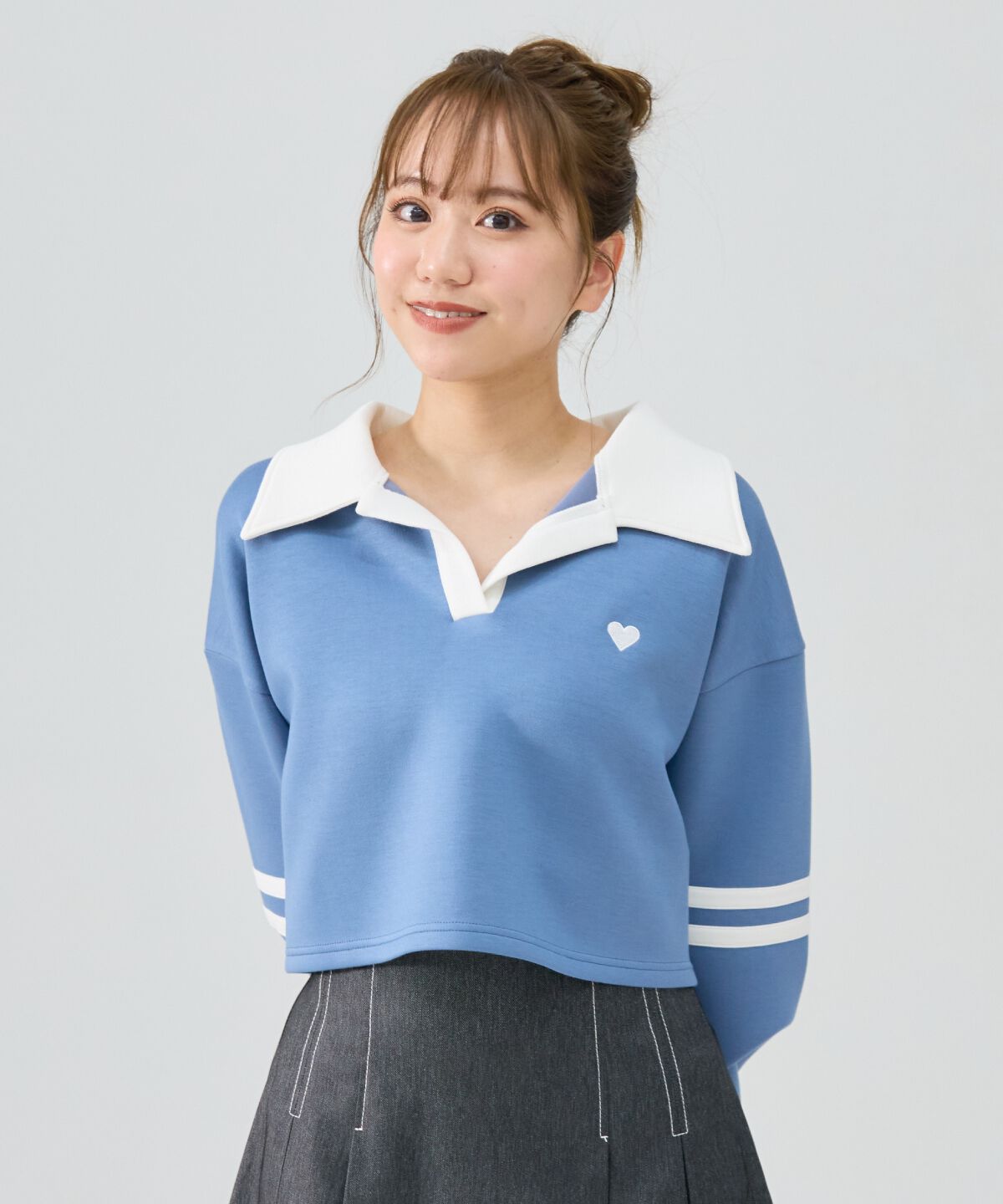 REDYAZEL「ハート刺繍ラガートップス」|Tシャツ・カットソー|