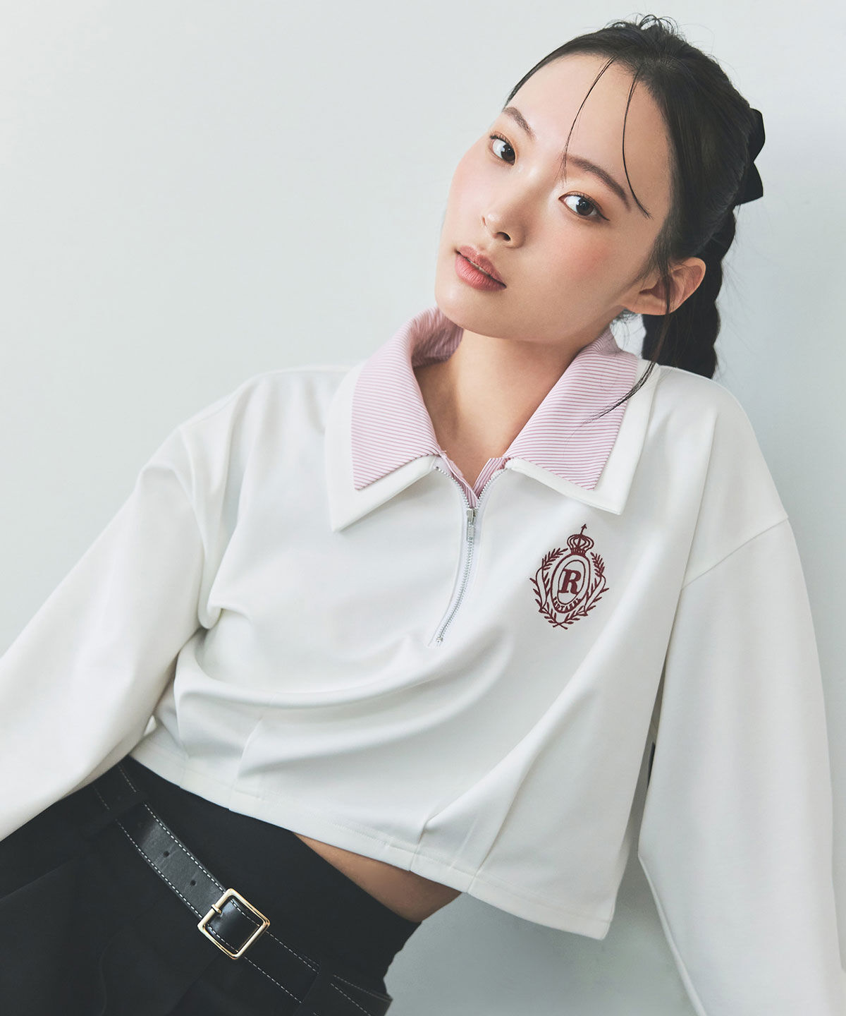 REDYAZEL「エンブレムダブルカラーカットプルオーバー」|Tシャツ・カットソー|オフ