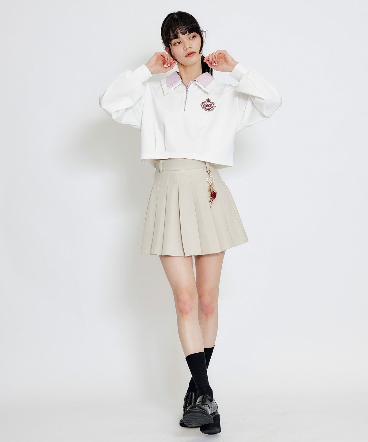 REDYAZEL「エンブレムダブルカラーカットプルオーバー」|Tシャツ・カットソー|