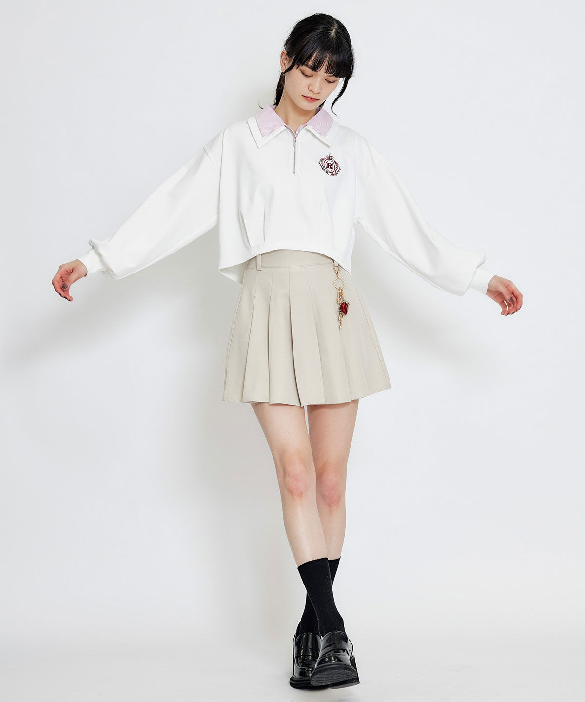 REDYAZEL「エンブレムダブルカラーカットプルオーバー」|Tシャツ・カットソー|