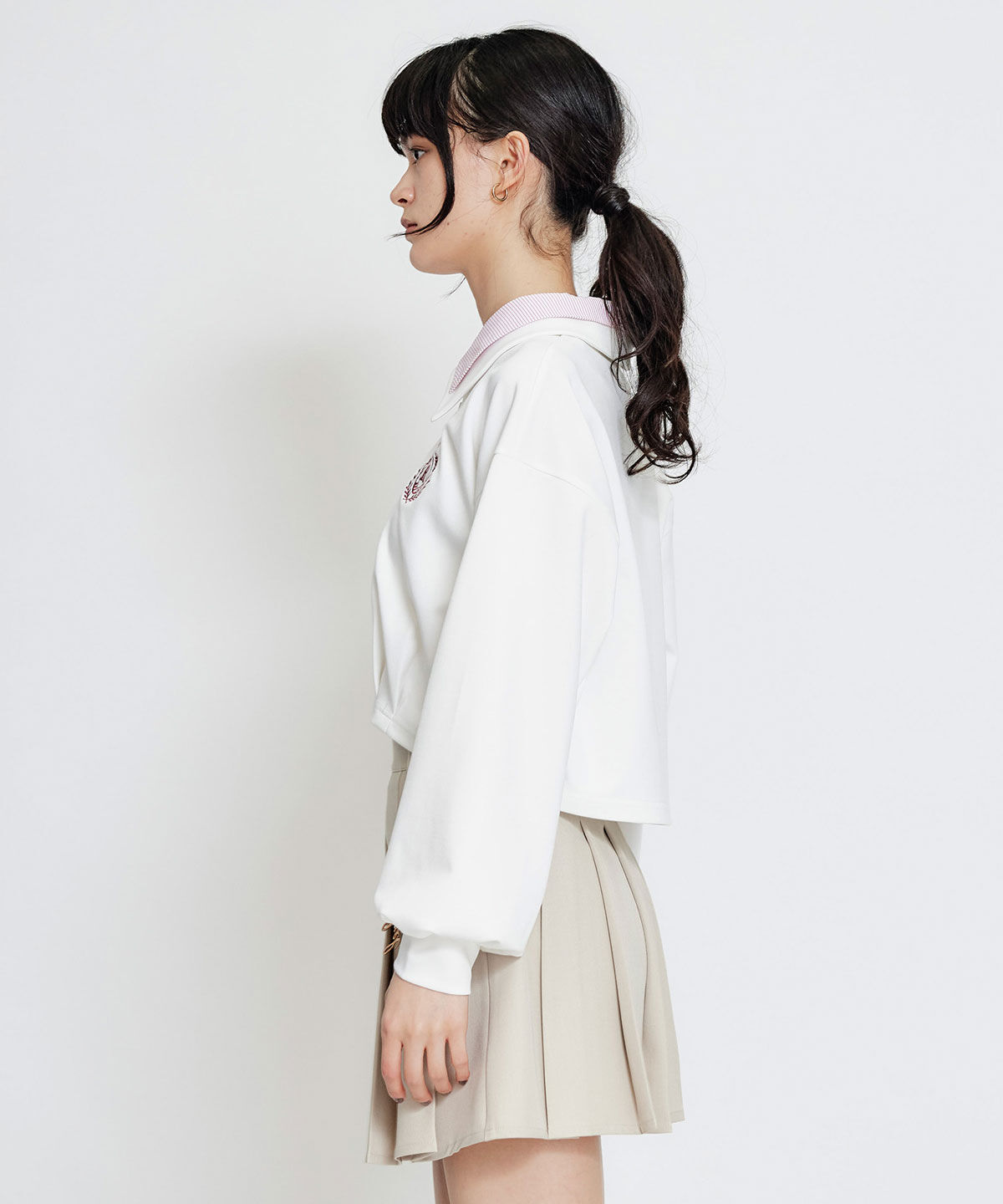 REDYAZEL「エンブレムダブルカラーカットプルオーバー」|Tシャツ・カットソー|