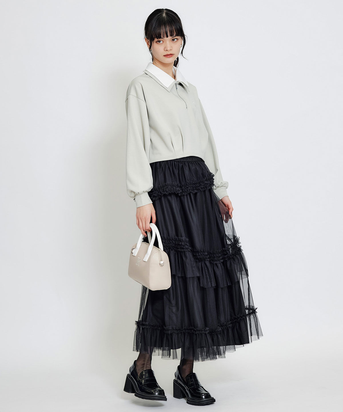 REDYAZEL「エンブレムダブルカラーカットプルオーバー」|Tシャツ・カットソー|