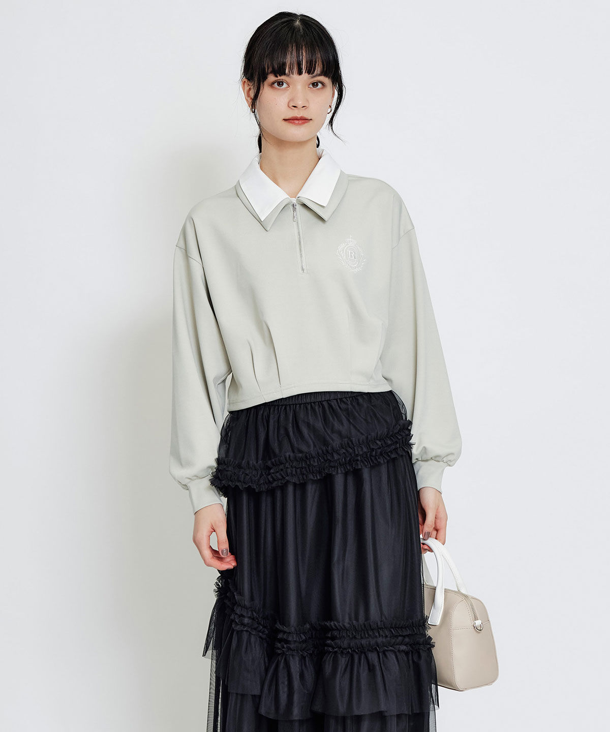 REDYAZEL「エンブレムダブルカラーカットプルオーバー」|Tシャツ・カットソー|