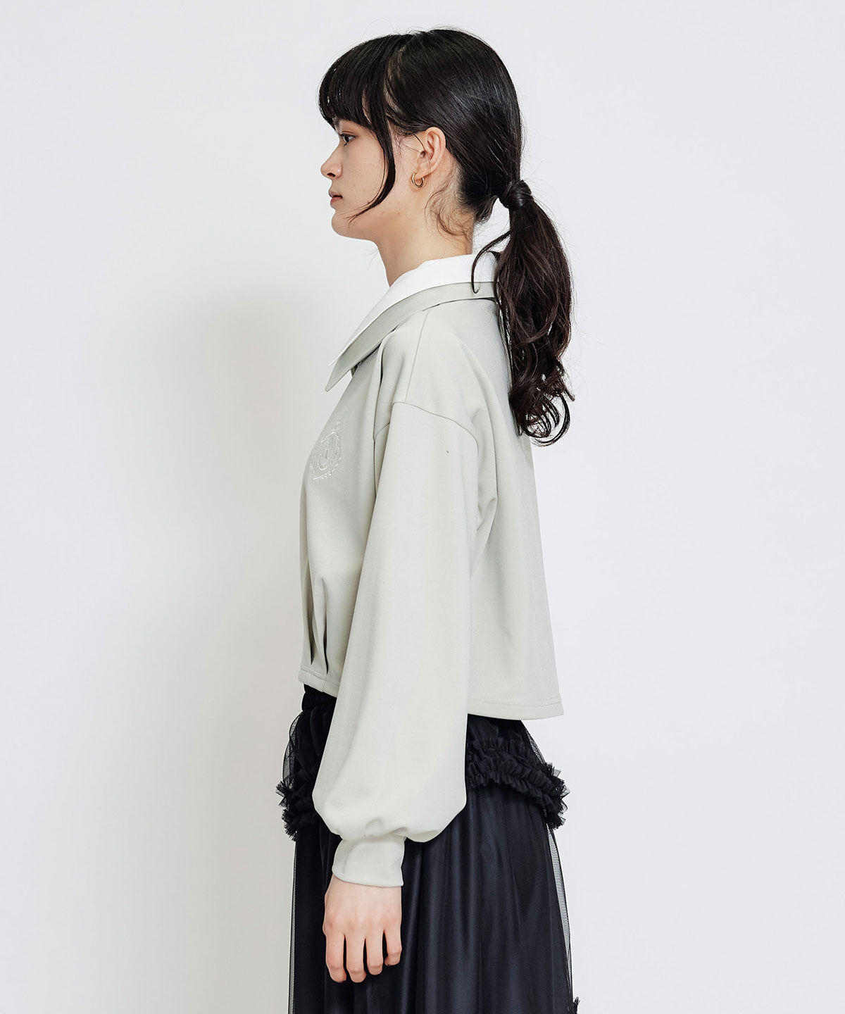 REDYAZEL「エンブレムダブルカラーカットプルオーバー」|Tシャツ・カットソー|