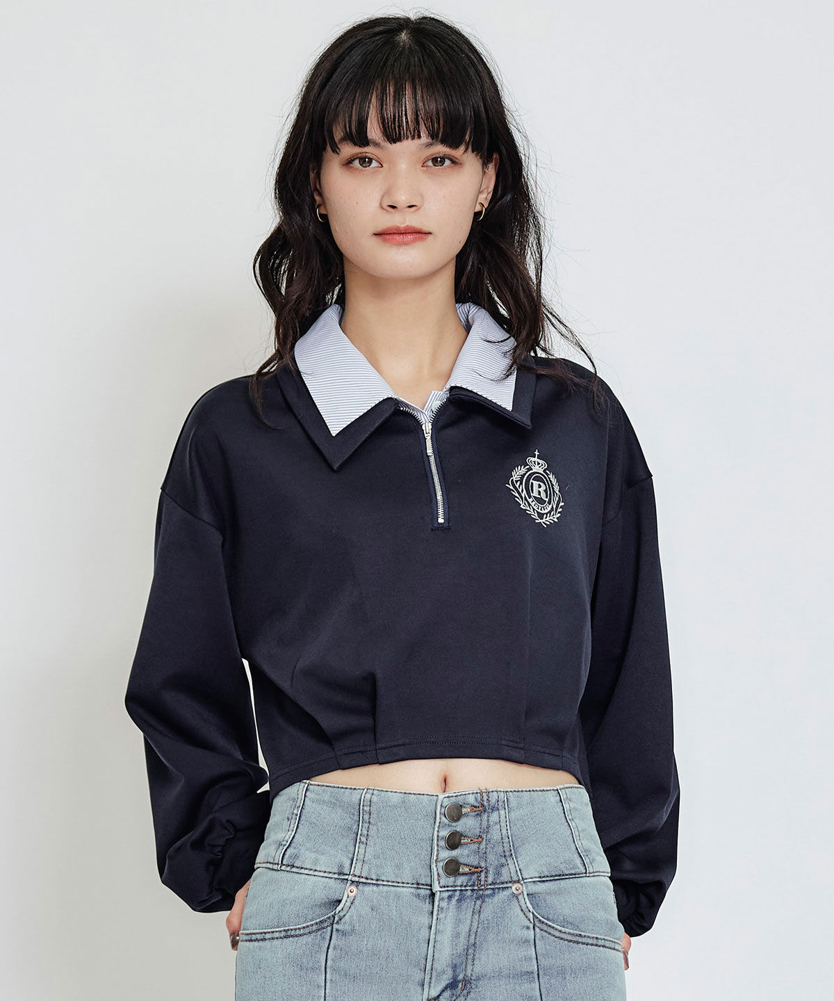 REDYAZEL「エンブレムダブルカラーカットプルオーバー」|Tシャツ・カットソー|