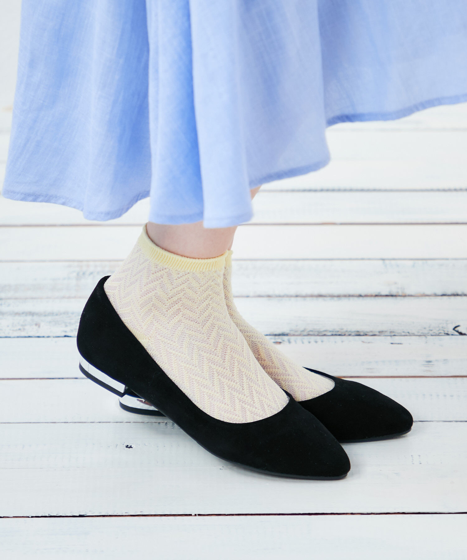 ORiental TRaffic「【アウトレット価格】本革スエードフラットパンプス/R-6002」|パンプス|BLACK