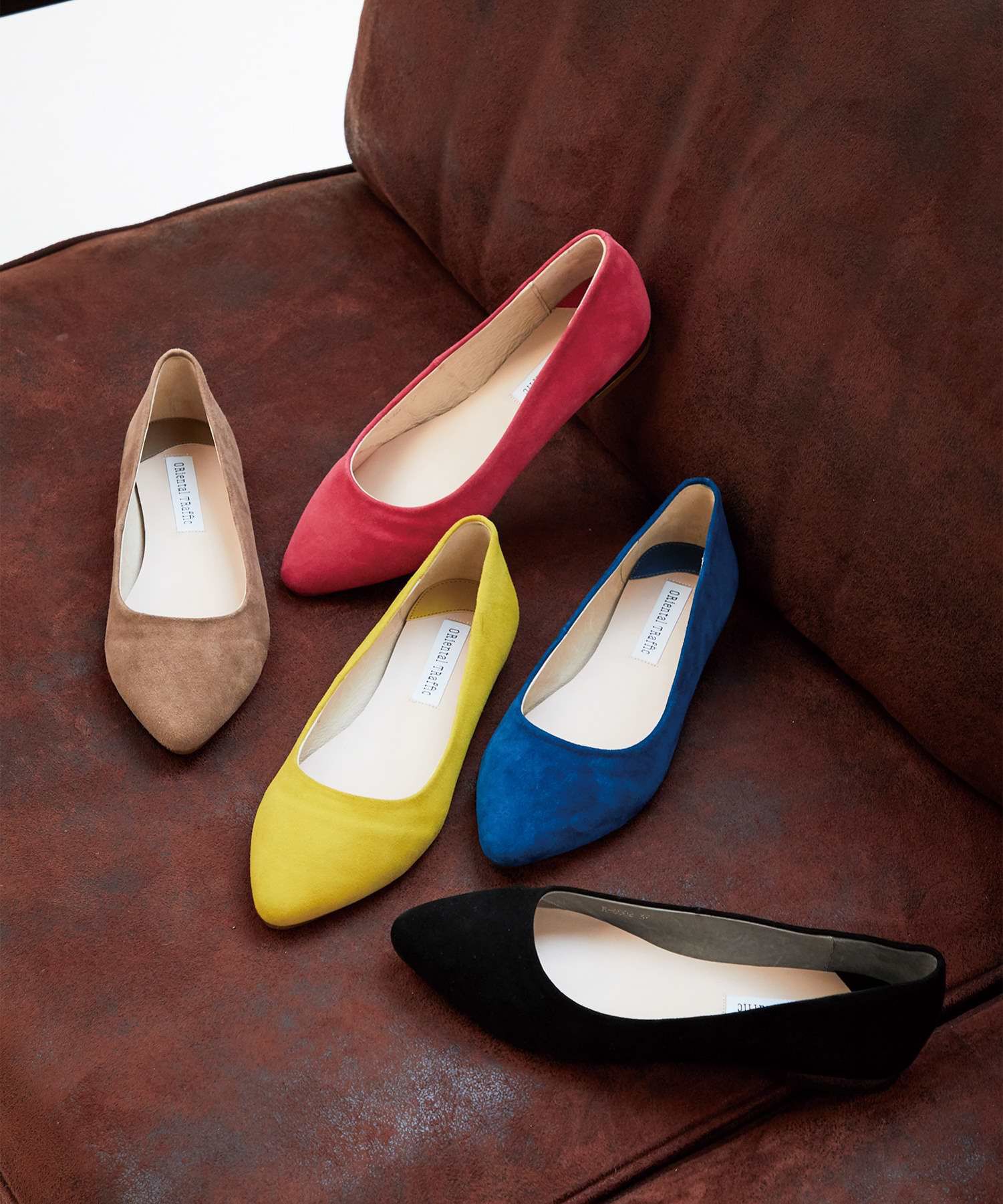 ORiental TRaffic「【アウトレット価格】本革スエードフラットパンプス/R-6002」|パンプス|