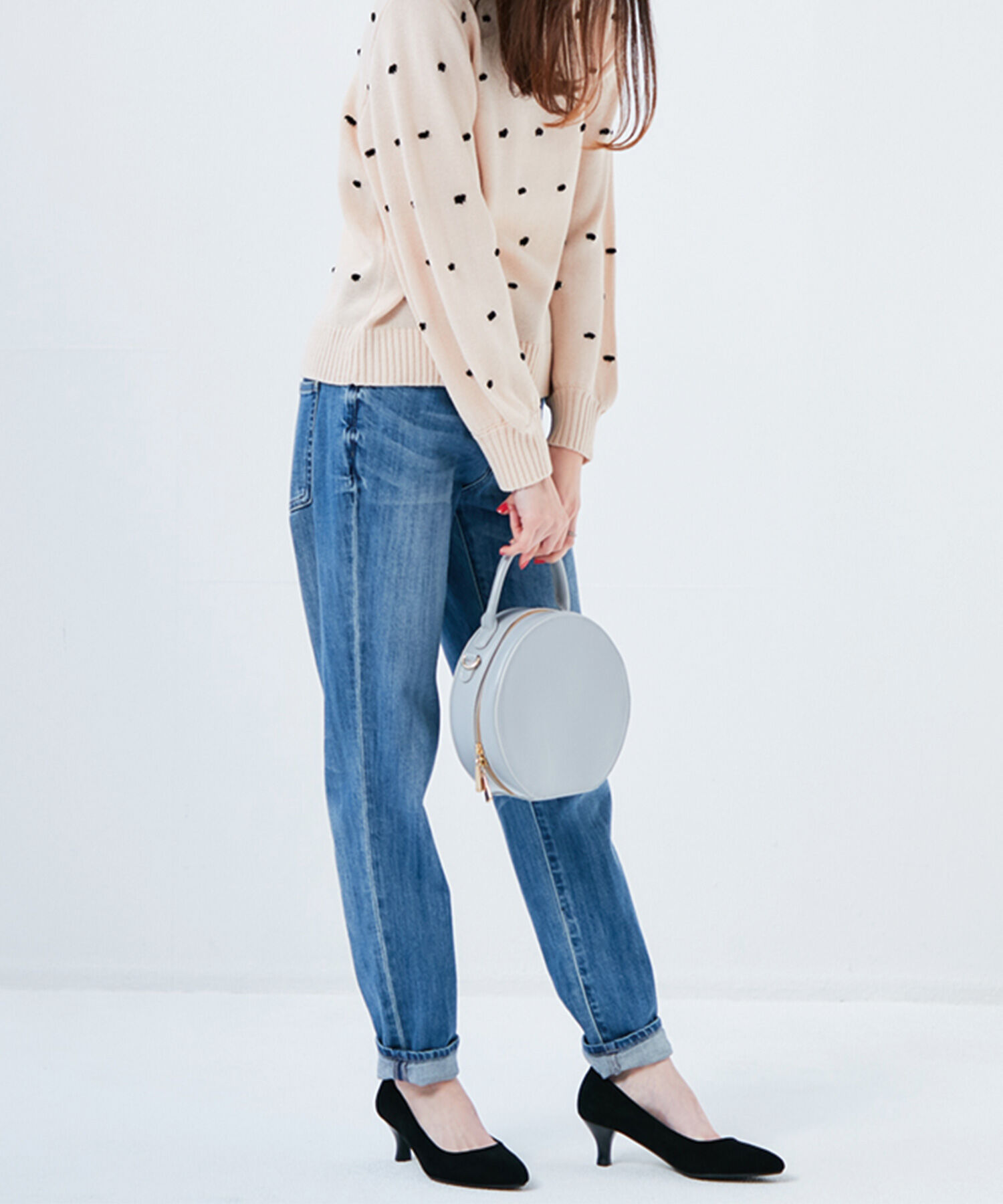 ORiental TRaffic「【アウトレット価格】本革スエードミドルヒールパンプス/R-6003」|パンプス|