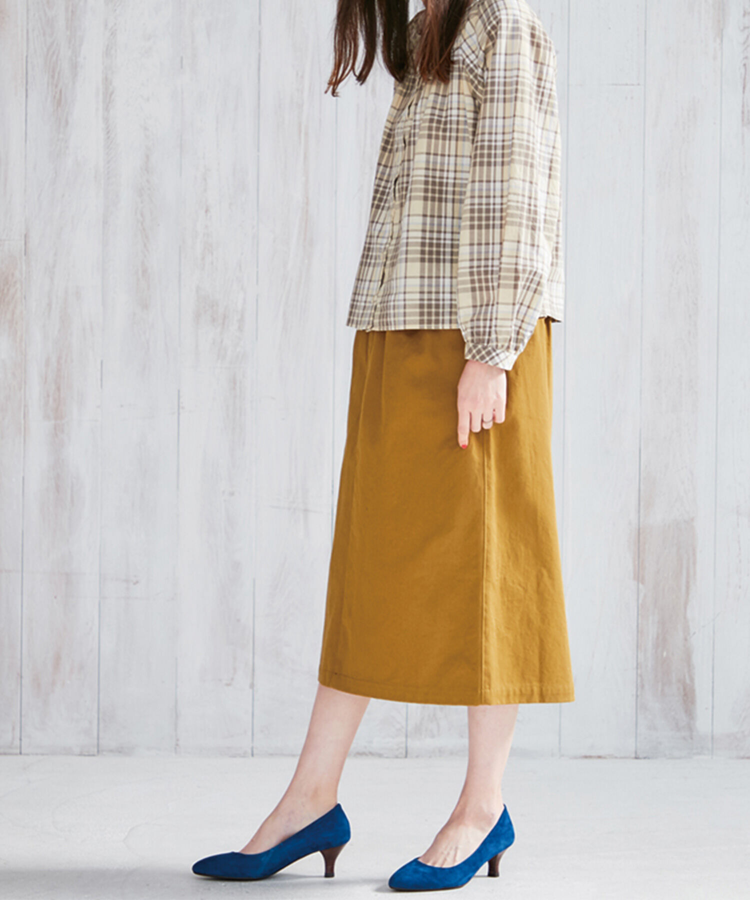 ORiental TRaffic「【アウトレット価格】本革スエードミドルヒールパンプス/R-6003」|パンプス|