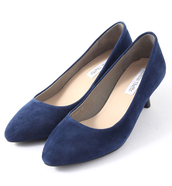 ORiental TRaffic「【アウトレット価格】本革スエードミドルヒールパンプス/R-6003」|パンプス|NAVY