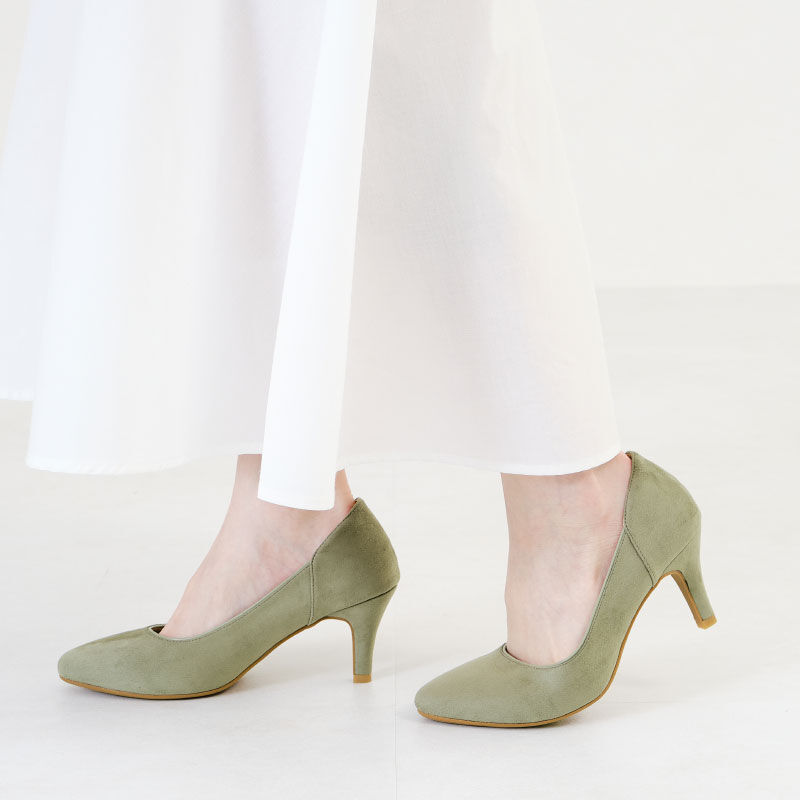 ORiental TRaffic「【跳べるパンプス/シリーズ累計１５０万足突破】アーモンドトゥヒール/R-3203 WEB限定」|パンプス|GREEN