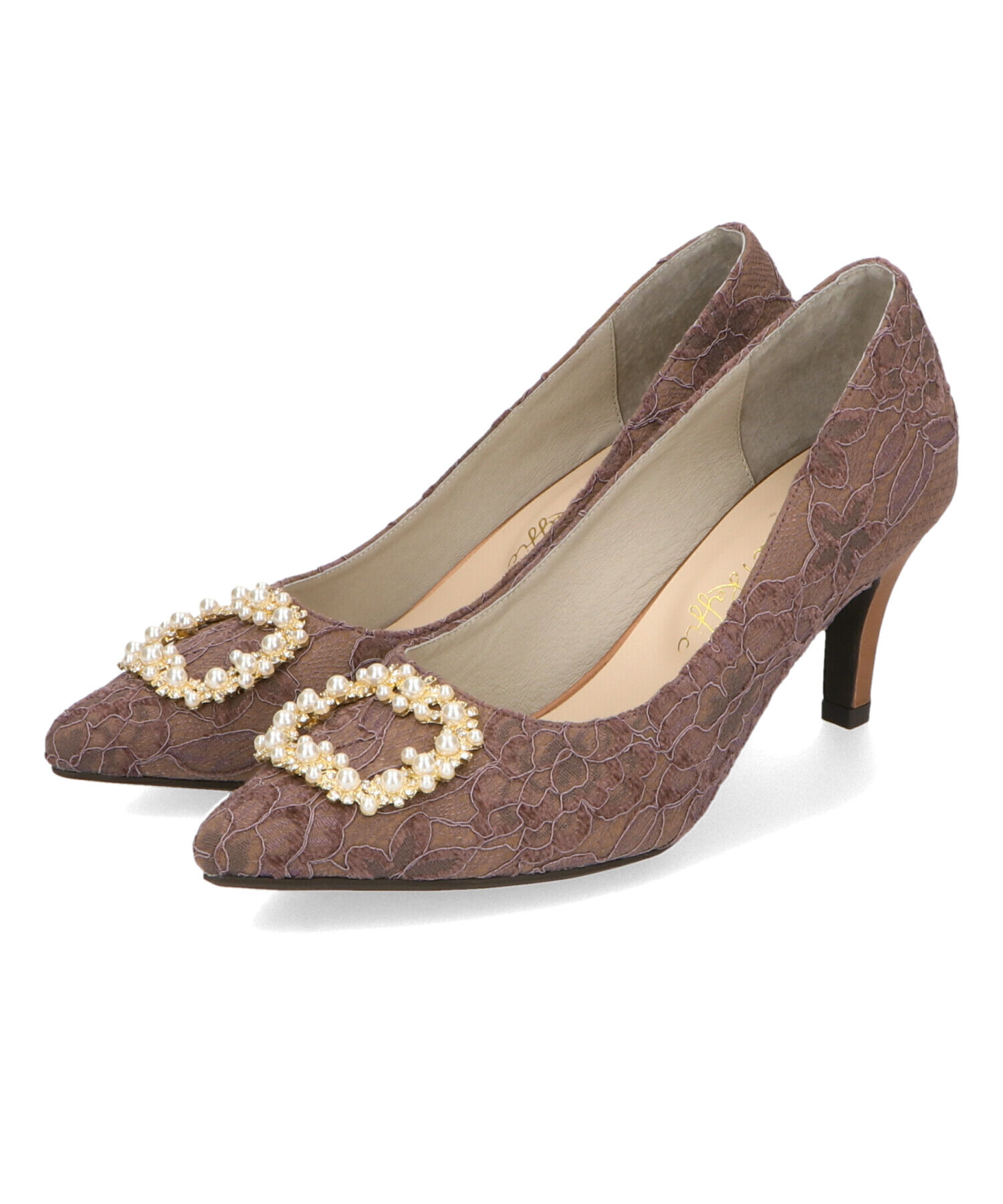 ORiental TRaffic「【オケージョン】パールバックルヒールパンプス/R-2016 パーティー 結婚式 ヒール7cm 人気」|パンプス|