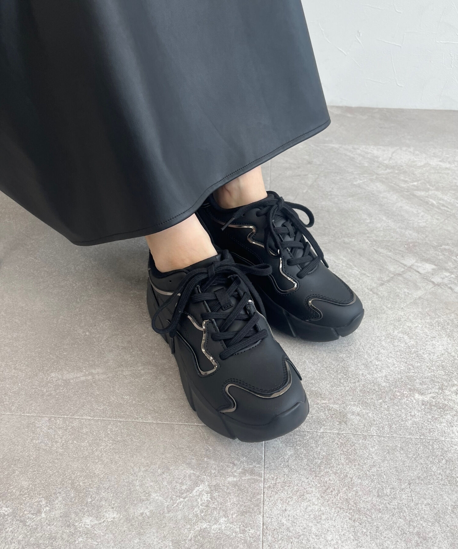 ORiental TRaffic「【トレンド】メタリックライン厚底スニーカー/OT3727」|スニーカー|