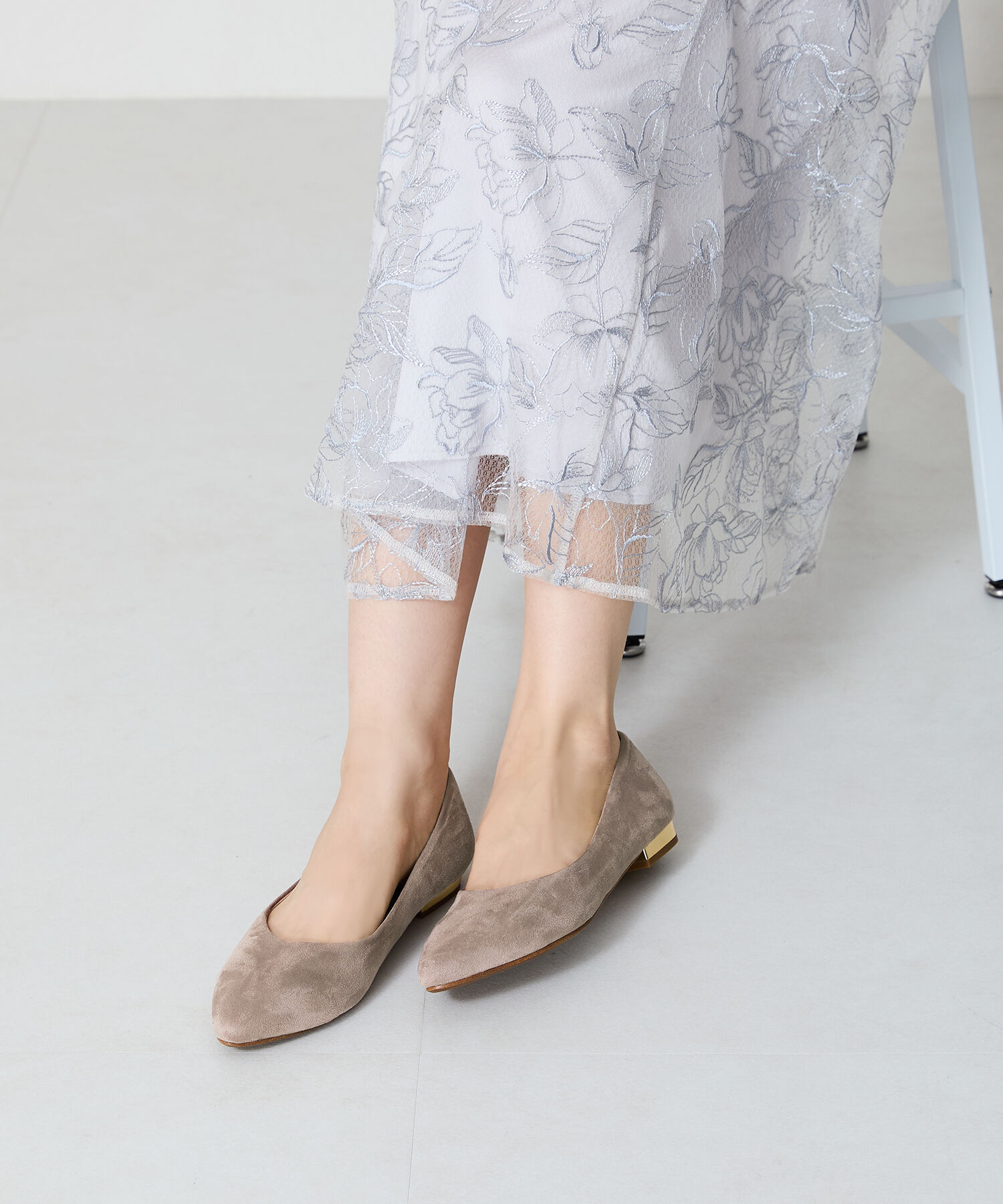 ORiental TRaffic「【WEB限定 / 累計15万足突破】ポインテッドトゥ フラット パンプス /R-4007 通勤靴 厚手クッション」|パンプス|