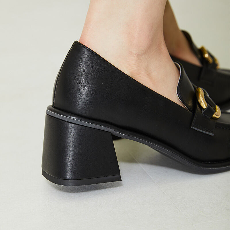 ORiental TRaffic「【アウトレット価格】ワイドスクエアトゥヒールローファー/31120」|パンプス|