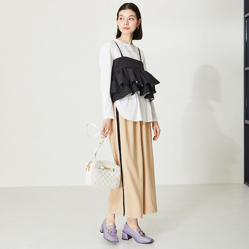 ORiental TRaffic「【アウトレット価格】ワイドスクエアトゥヒールローファー/31120」|パンプス|