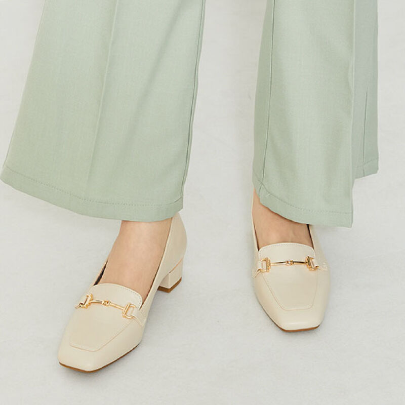 WA Oriental TRaffic「メタリックラインビットヒールローファー/32101」|パンプス|BEIGE