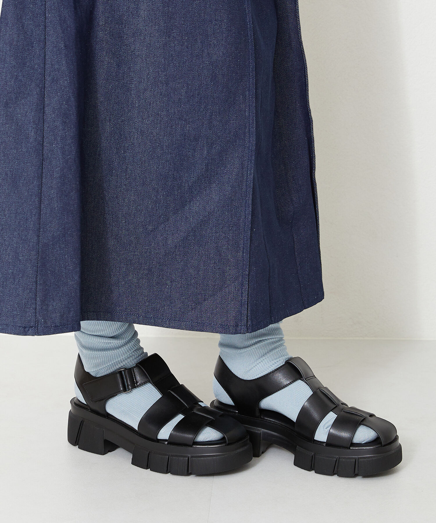 ORiental TRaffic「【アウトレット価格】厚底ワイドストラップグルカサンダル/31226 グルカサンダル 人気 トレンド」|サンダル|