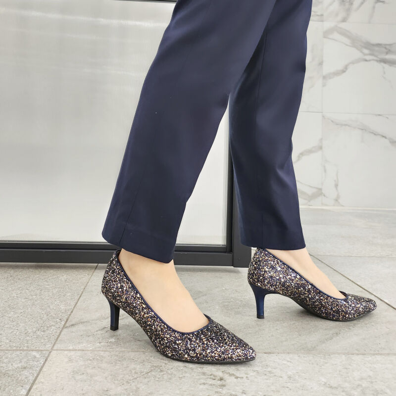 ORiental TRaffic「【オケージョン】ポインテッドトゥグリッターパンプス/R-2018 結婚式 パーティー 二次会」|パンプス|