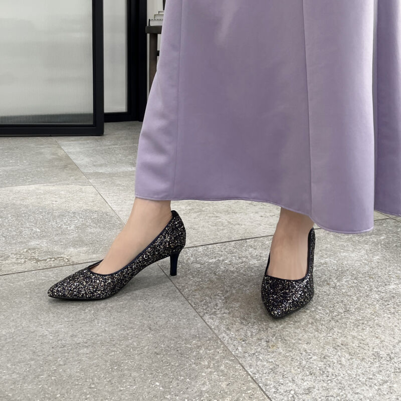 ORiental TRaffic「【オケージョン】ポインテッドトゥグリッターパンプス/R-2018 結婚式 パーティー 二次会」|パンプス|