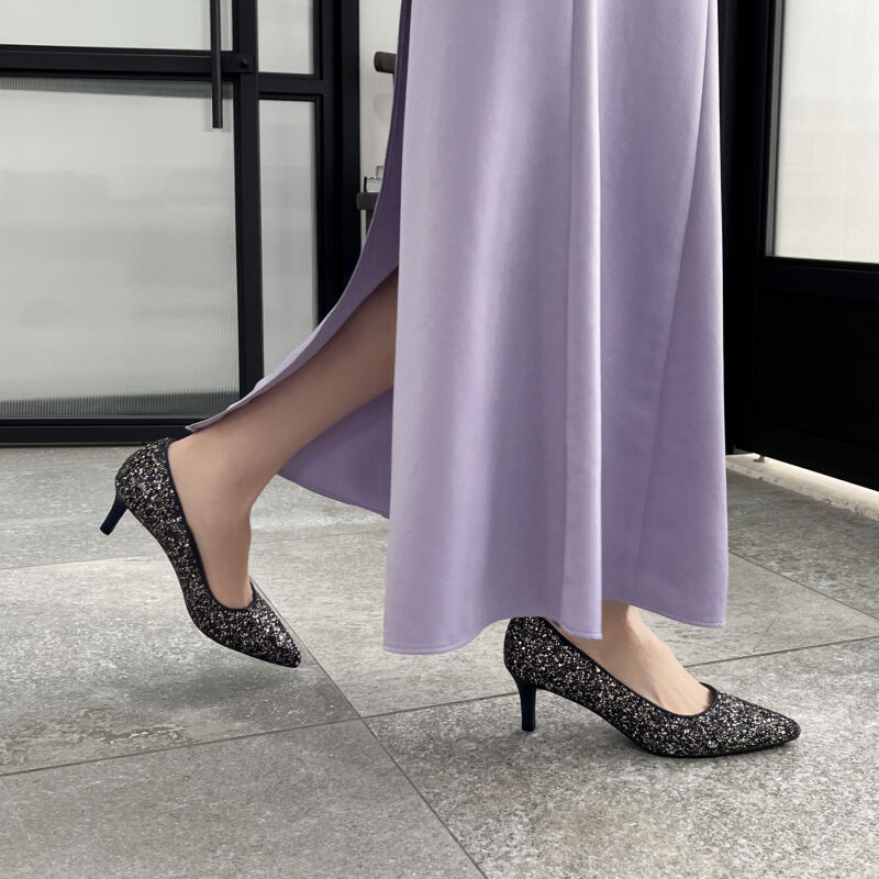 ORiental TRaffic「【オケージョン】ポインテッドトゥグリッターパンプス/R-2018 結婚式 パーティー 二次会」|パンプス|