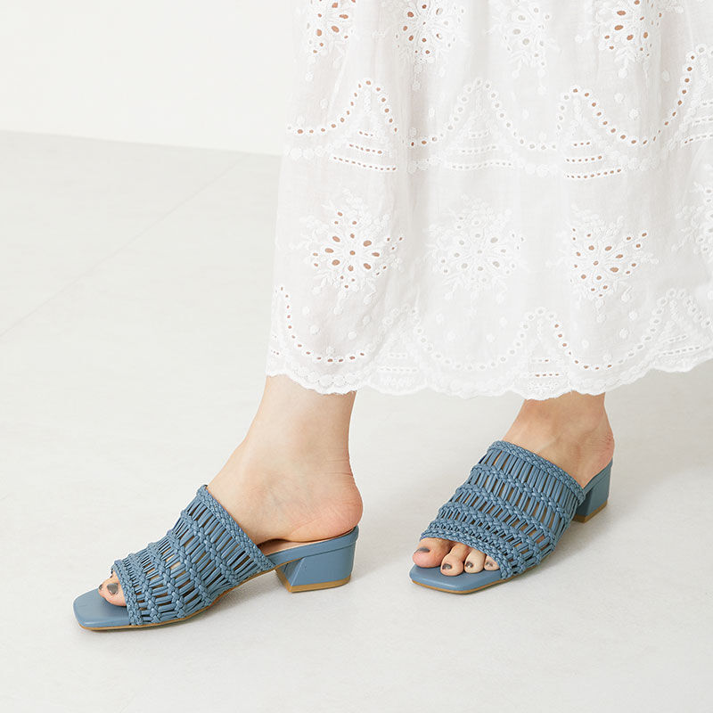 WA Oriental TRaffic「【アウトレット価格】メッシュミュールサンダル/32201 ミュール サンダル トレンド 人気 売れてる」|サンダル|BLUE