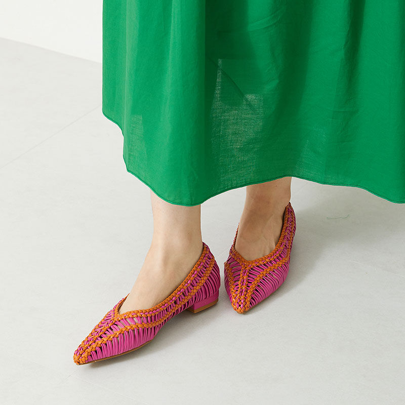 ORiental TRaffic「【アウトレット価格】ポインテッドトゥメッシュパンプス/31110 フラット パンプス メッシュ 人気」|パンプス|