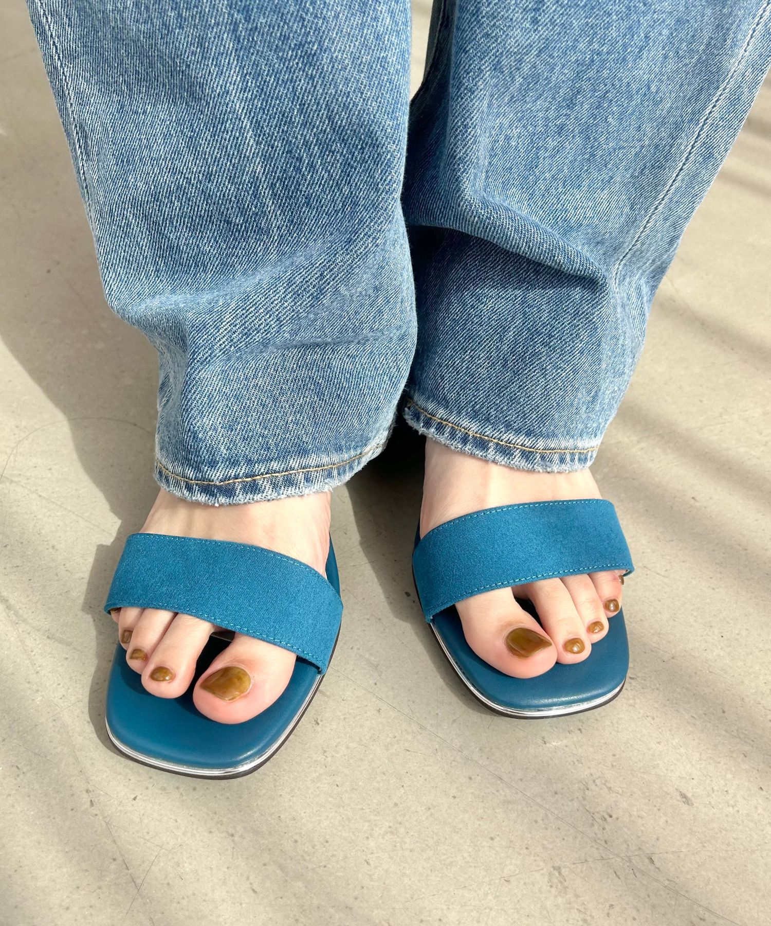 ORiental TRaffic「【アウトレット価格】メタリックライン ミドルヒール サンダル /31209 シンプル 」|サンダル|