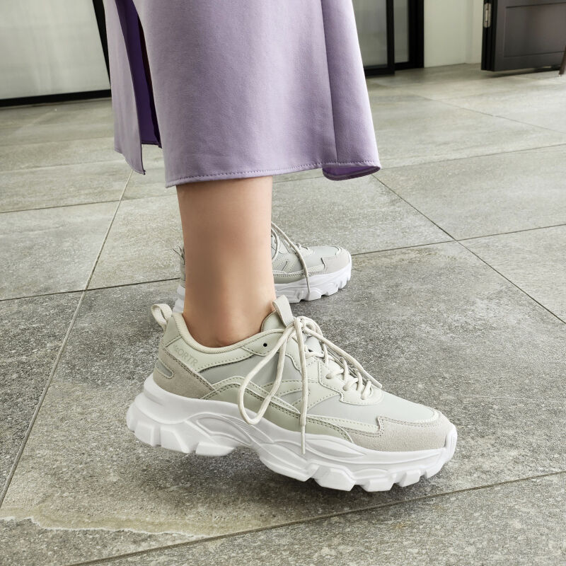 ORiental TRaffic「【アウトレット価格】ストライプシューレース厚底スニーカー/OT3728」|スニーカー|