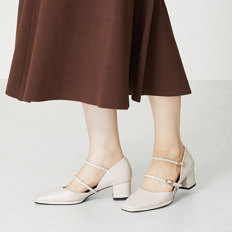 ORiental TRaffic「ダブルストラップヒールパンプス/31308」|パンプス|WHITE