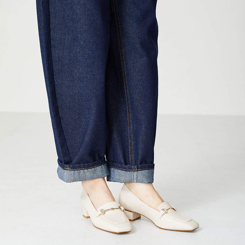 WA Oriental TRaffic「【定番】メタリックラインビットヒールローファー/32303 ローファー 人気 売れてる クッション」|パンプス|