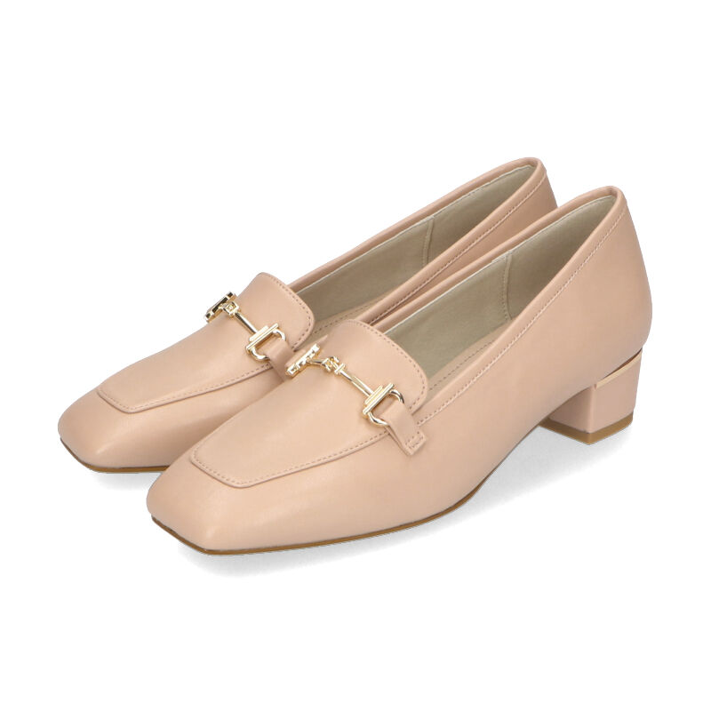 WA Oriental TRaffic「【定番】メタリックラインビットヒールローファー/32303 ローファー 人気 売れてる クッション」|パンプス|