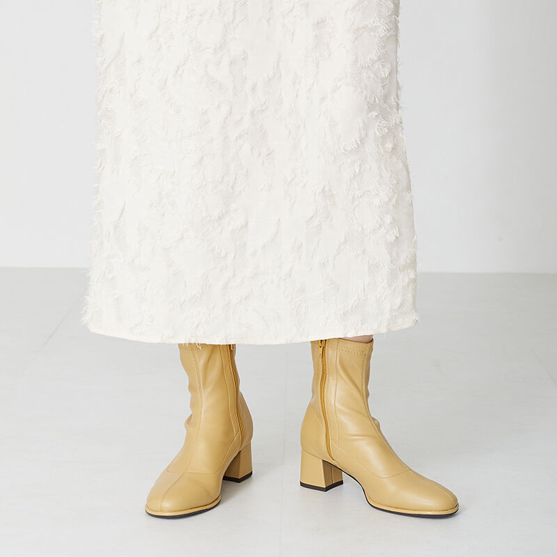 ORiental TRaffic「ラウンドトゥストレッチブーツ/31425」|ショートブーツ|YE