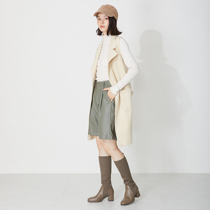 ORiental TRaffic「ニット ロング ヒール ブーツ /31509 太ヒール ヒール6ｃｍ」|ロングブーツ|