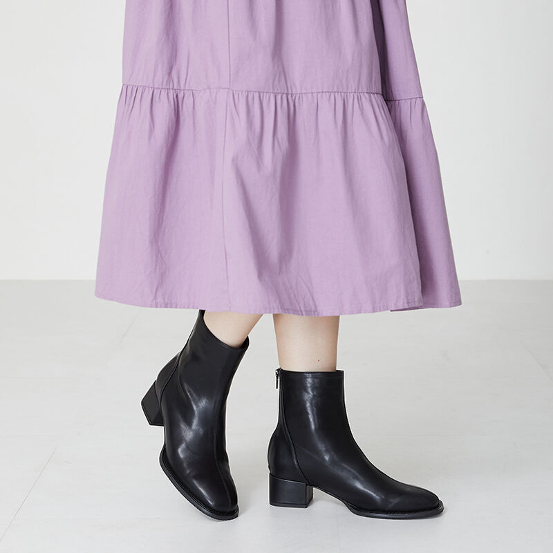 WA Oriental TRaffic「ソフトレザーオーバーヒールブーツ/32407」|ショートブーツ|BLACK