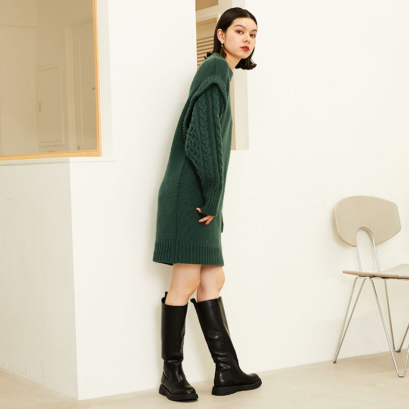 ORiental TRaffic「ラウンドトゥ ローヒール ロングブーツ /31505 ヒール3.5ｃｍ ゆったり」|ロングブーツ|