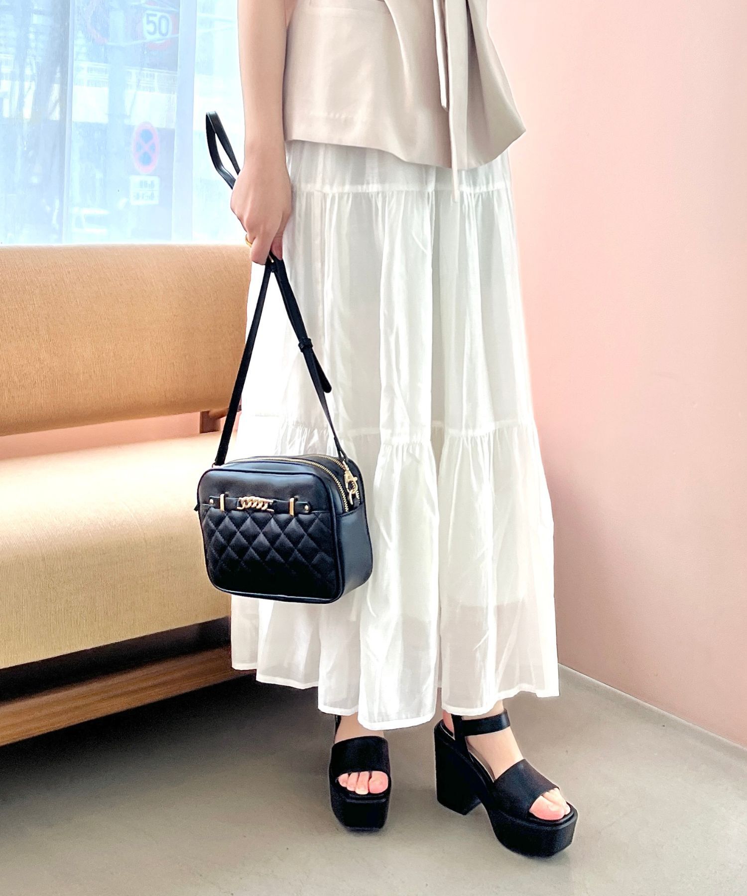 ORiental TRaffic「ダブルポケットキルティングショルダーバッグ/BA-215」|ショルダー・メッセンジャー|