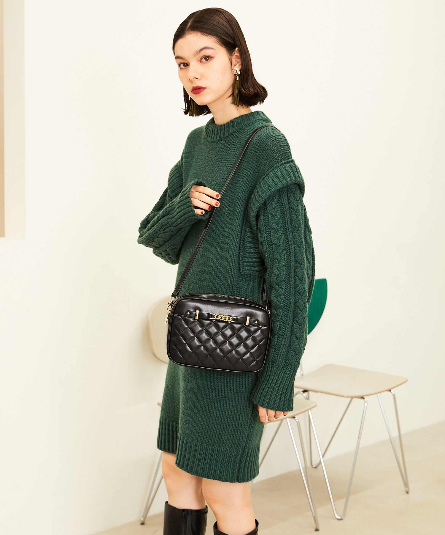 ORiental TRaffic「ダブルポケットキルティングショルダーバッグ/BA-215」|ショルダー・メッセンジャー|