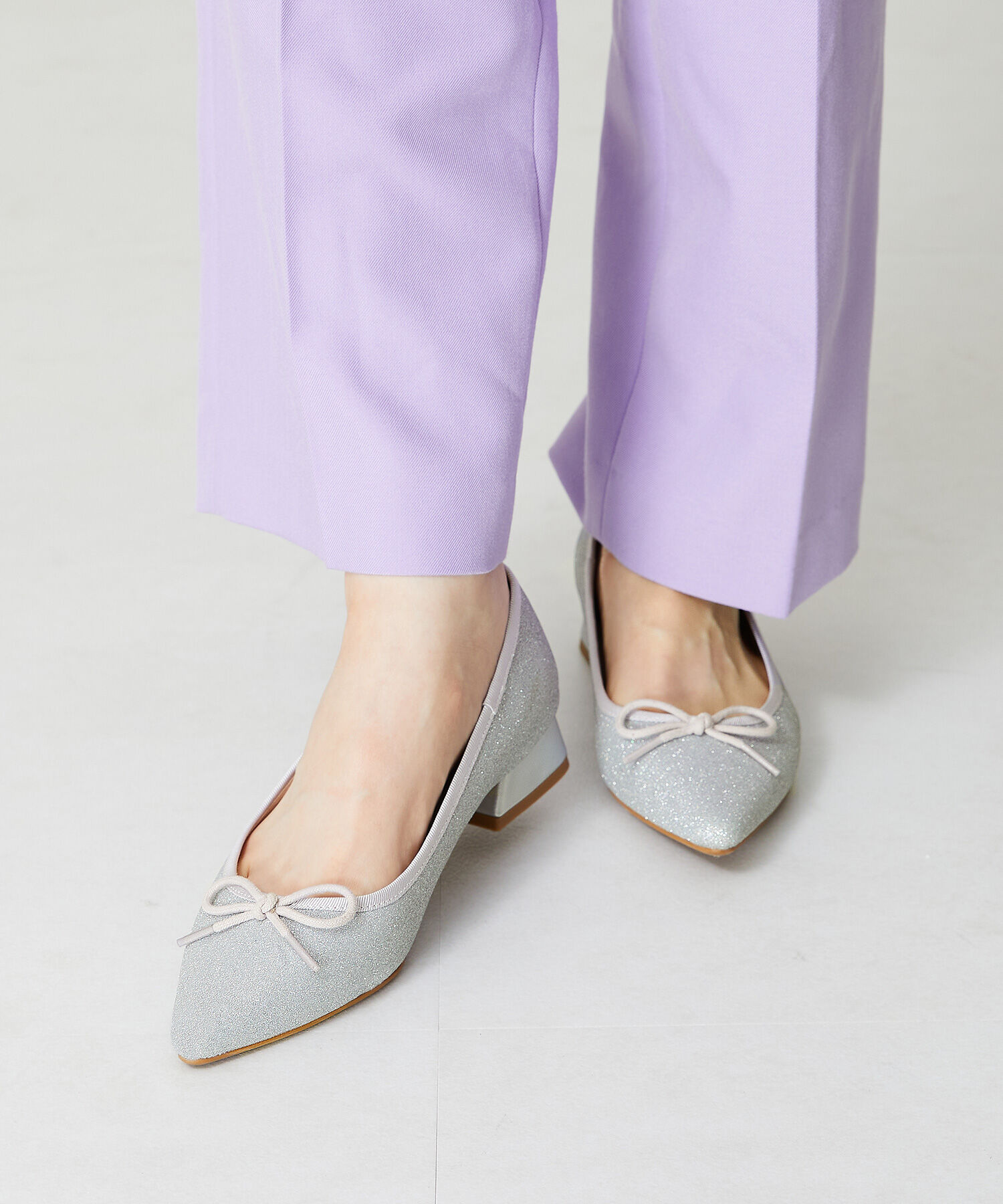 ORiental TRaffic「ポインテッドトゥグリッターバレエシューズ/41115」|パンプス|