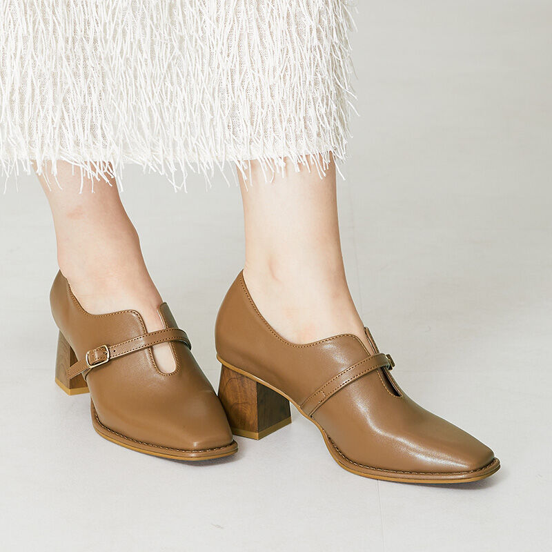 ORiental TRaffic「【トレンド】ウッドヒール甲深パンプス/41119 パンプス」|パンプス|