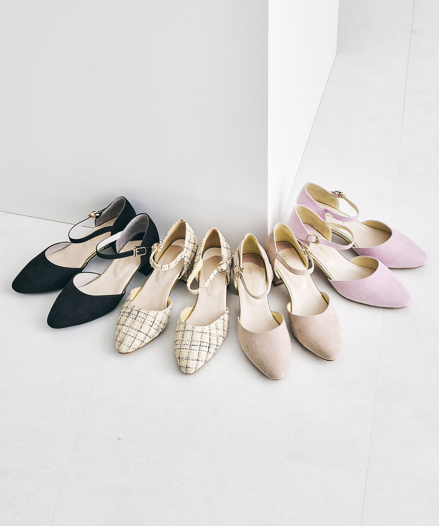 ORiental TRaffic「セパレートラインヒールパンプス/45101」|パンプス|WHITE