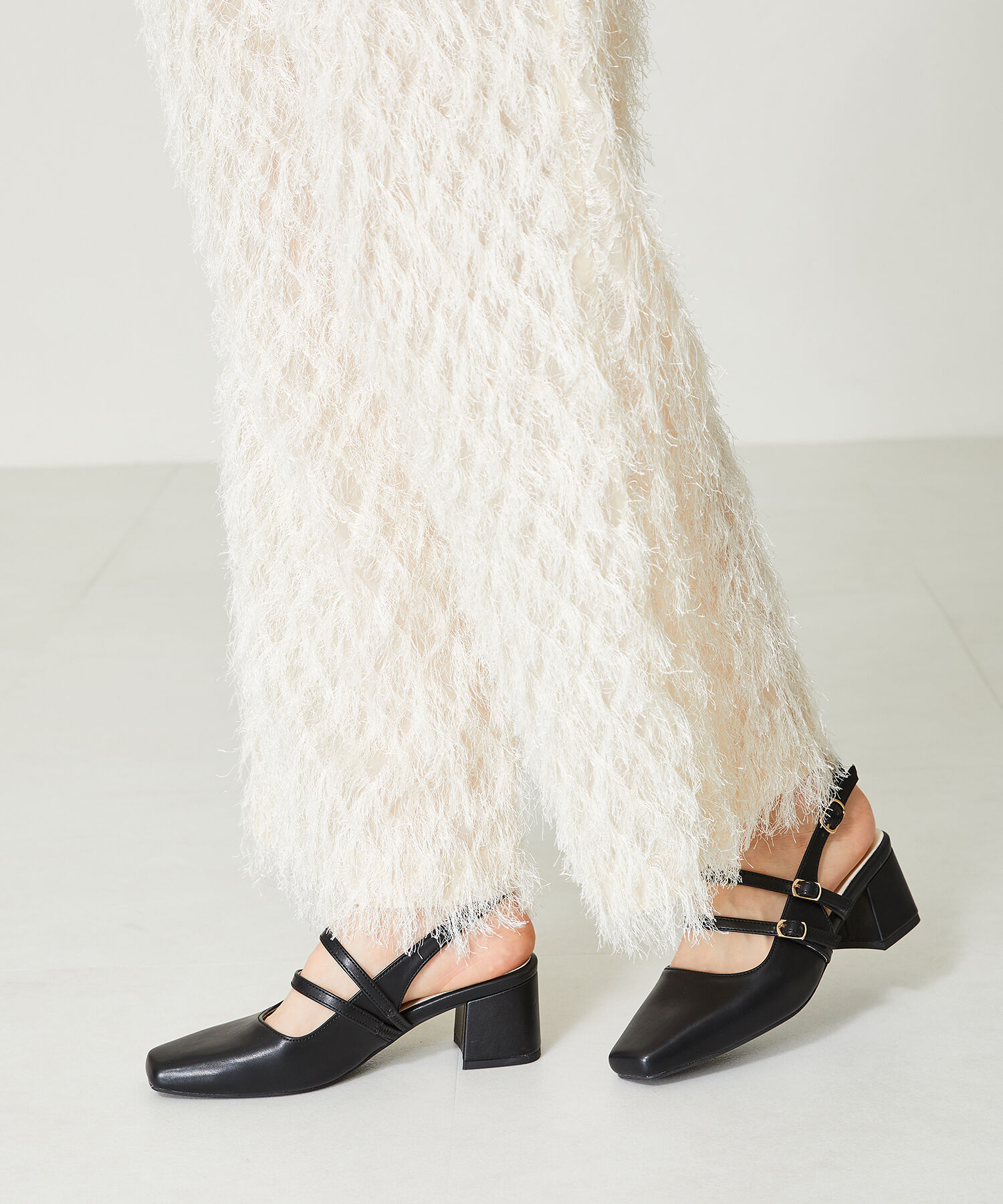 ORiental TRaffic「スクエアトゥバックストラップパンプス/41116」|パンプス|