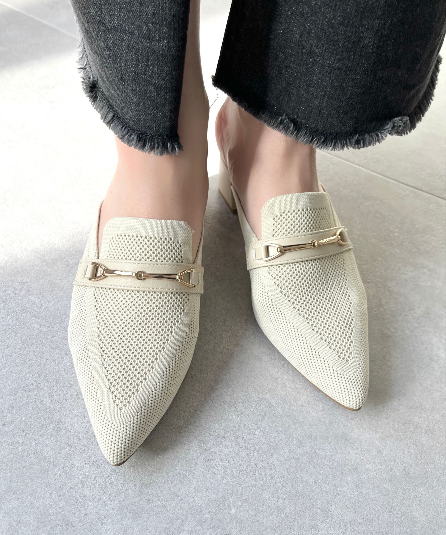 ORiental TRaffic「ローファーデザインニットミュール/45102」|パンプス|