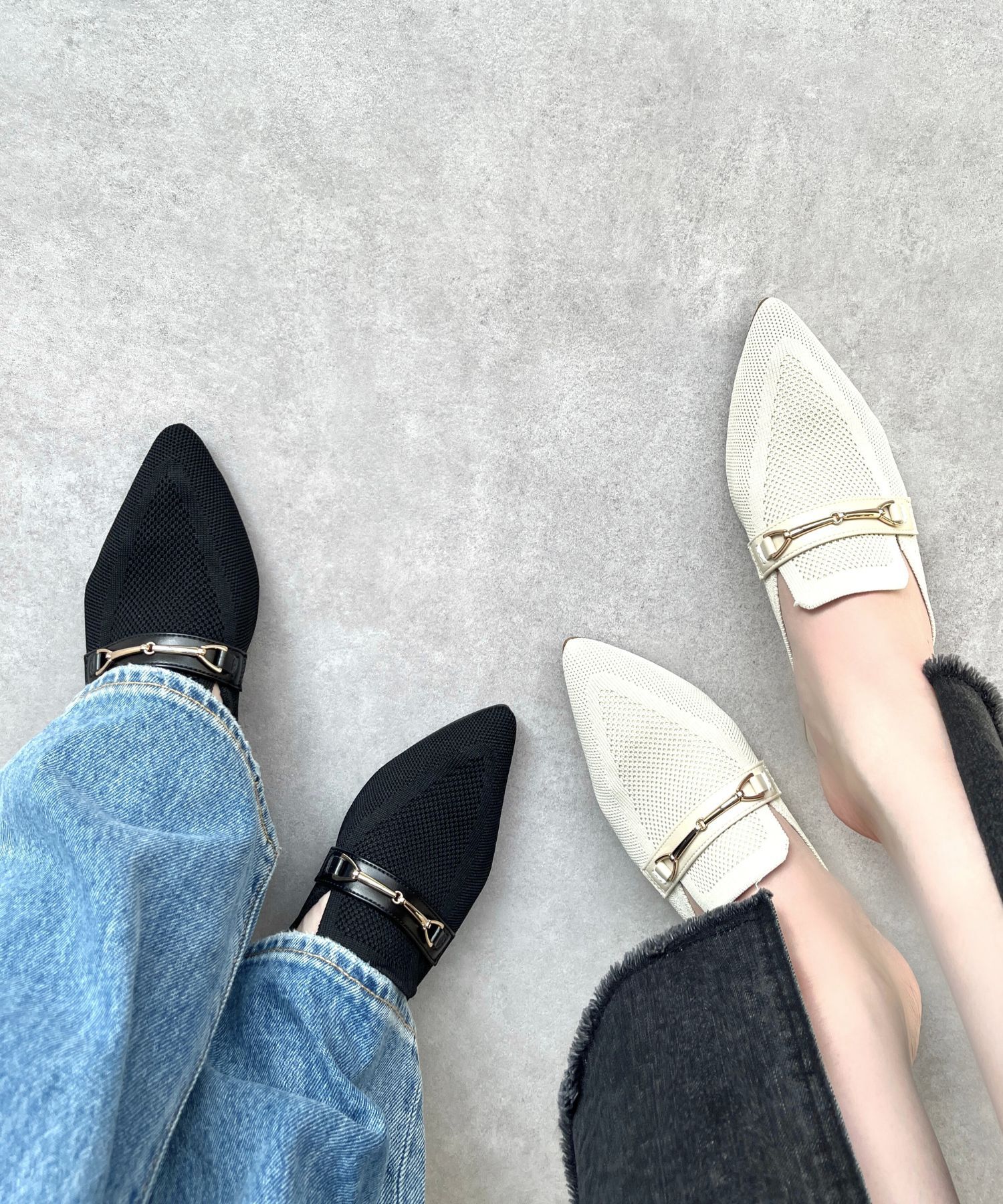 ORiental TRaffic「ローファーデザインニットミュール/45102」|パンプス|