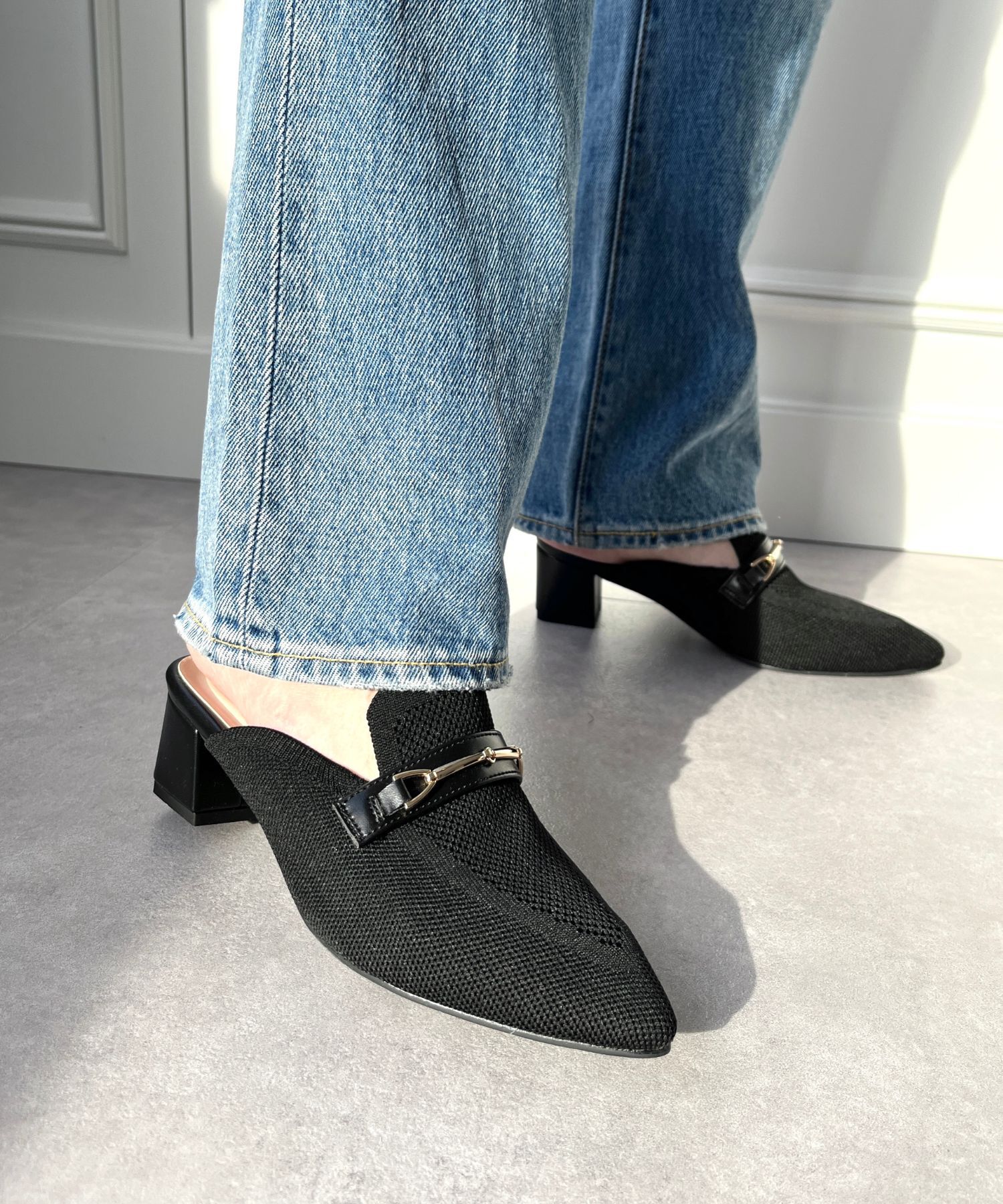 ORiental TRaffic「ローファーデザインニットミュール/45102」|パンプス|