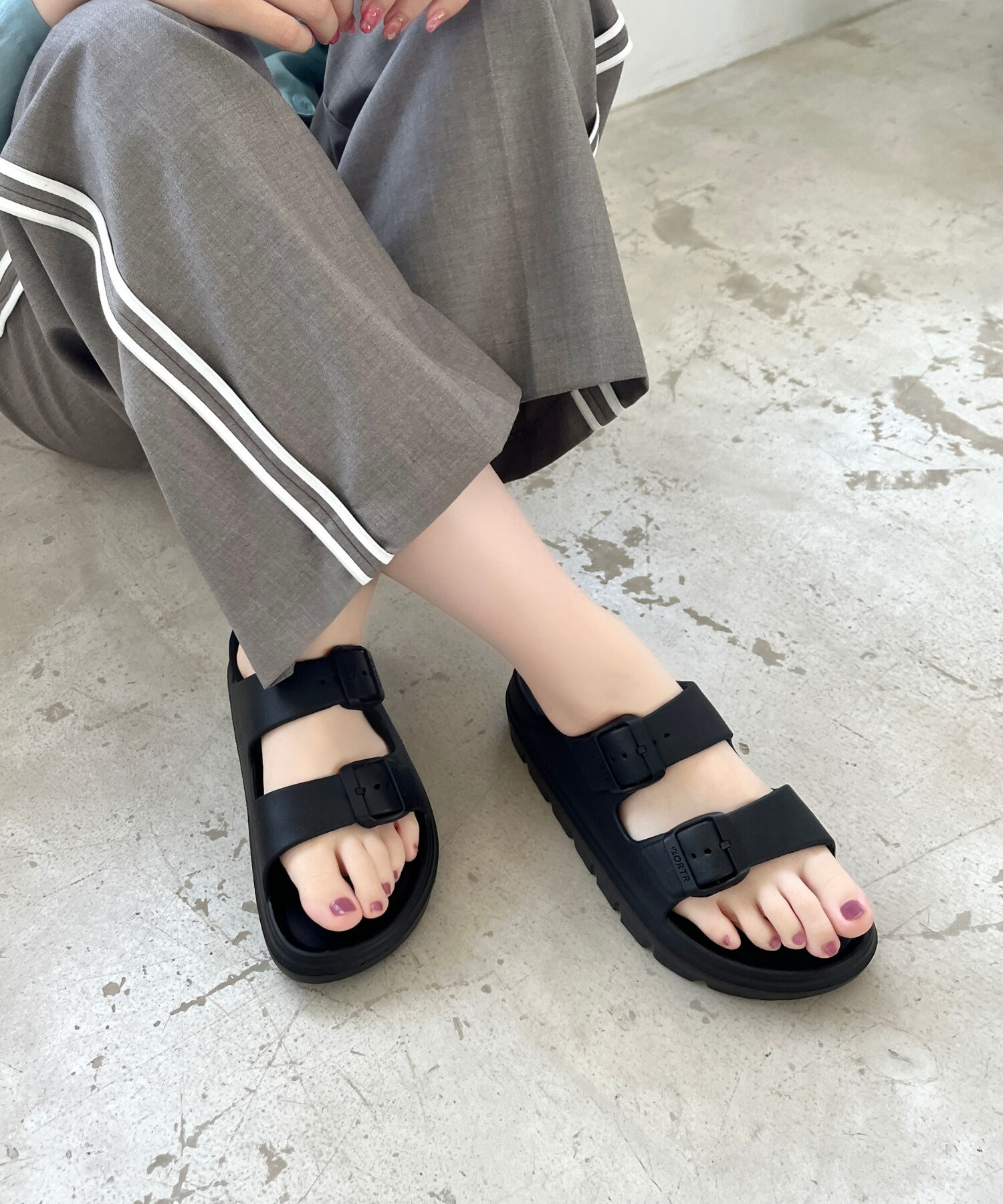 ORiental TRaffic「【リカバリーサンダル】ダブルベルト厚底サンダル/OT3220 軽量 フィット 人気 トレンド 厚底 サンダル」|サンダル|