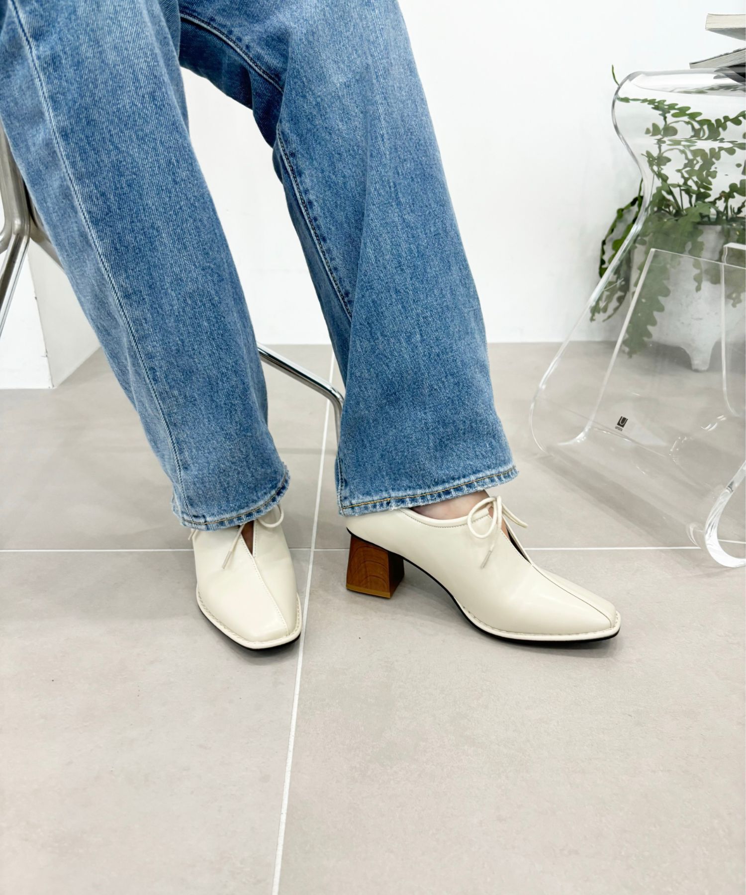 ORiental TRaffic「●2024秋冬新作●ウッドヒール甲深パンプス/41307」|パンプス|