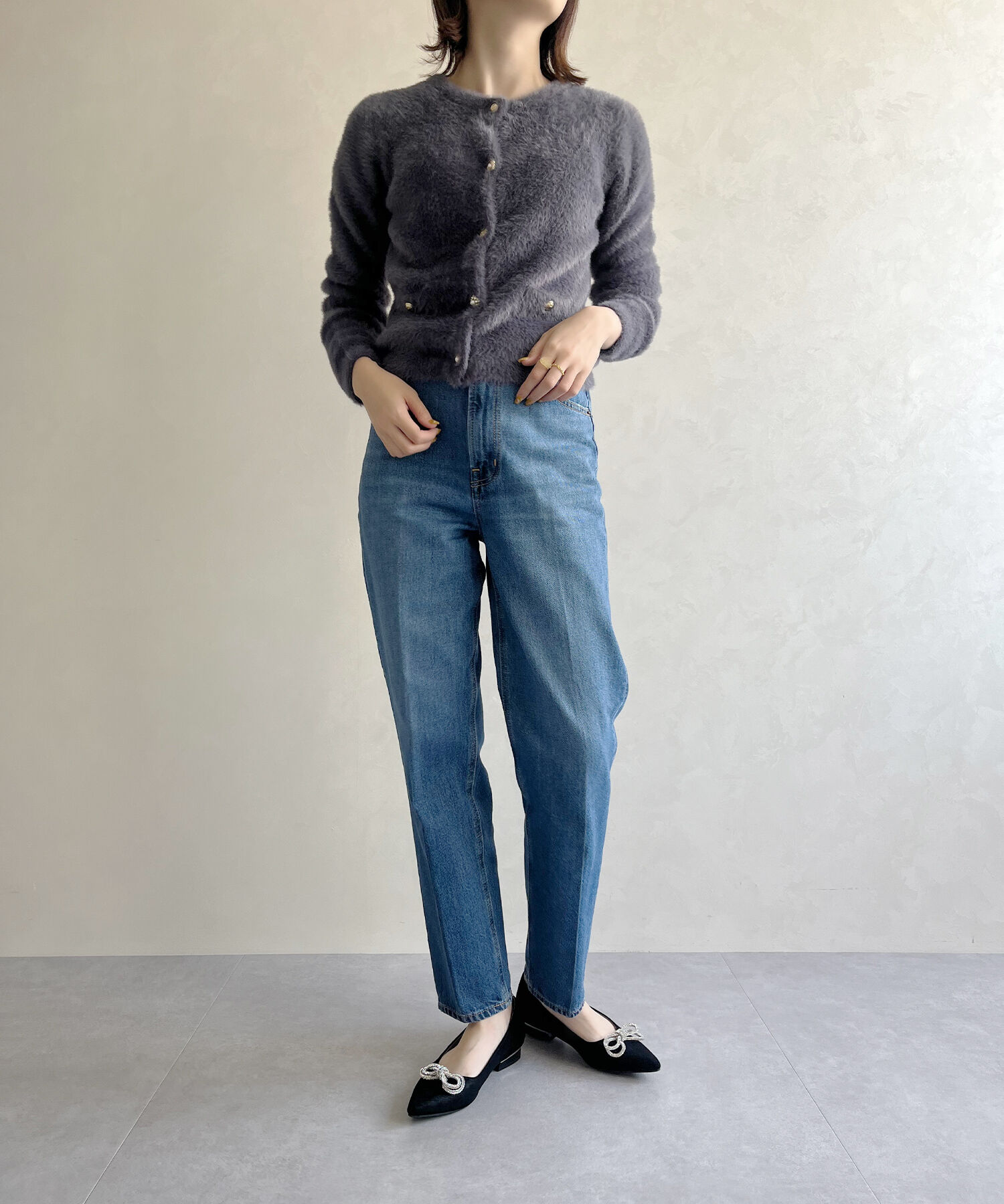 ORiental TRaffic「【トレンド】ビジューリボンフラットパンプス/41310 人気 トレンド パンプス 売れてる 上品」|パンプス|