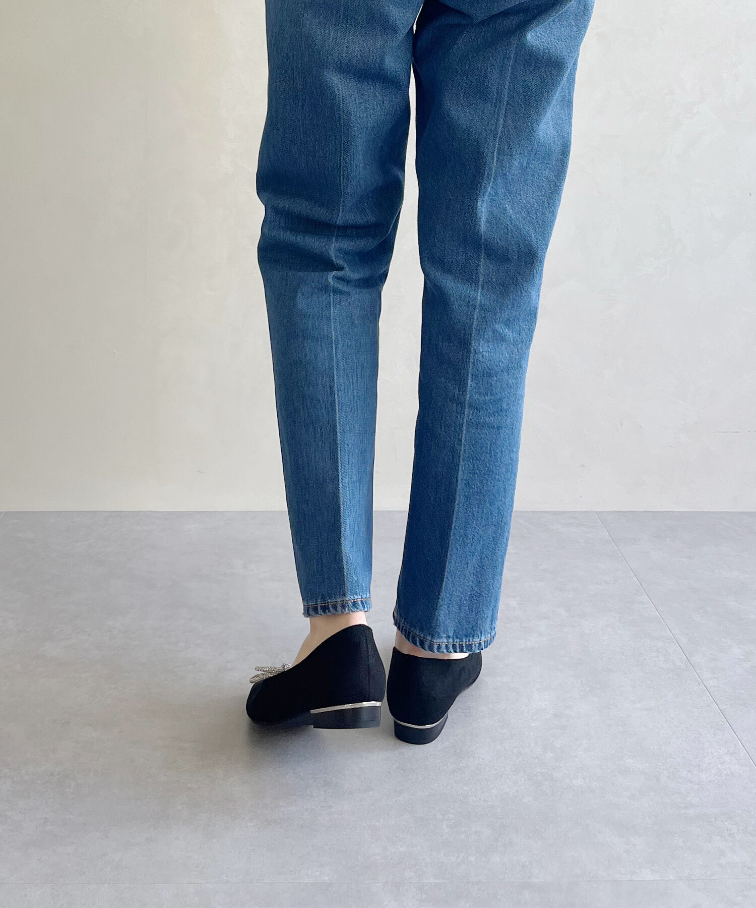 ORiental TRaffic「【トレンド】ビジューリボンフラットパンプス/41310 人気 トレンド パンプス 売れてる 上品」|パンプス|